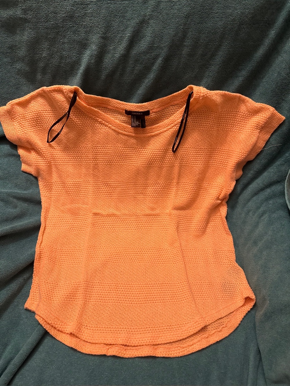 Forever 21 Orange Short-Sleeve Knit Top
